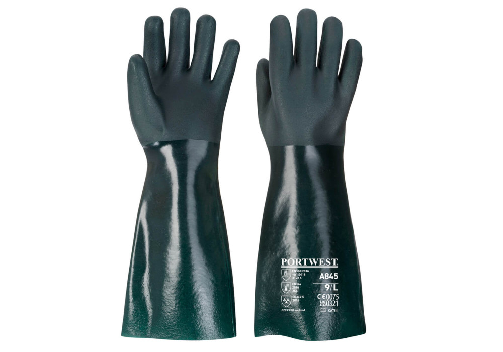 Rękawica pokryta podwójną warstwą PCV 45 cm
