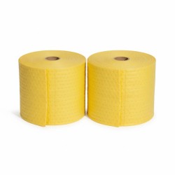 Rolki sorpcyjne uniwersalne ECO, żółte ostrzegawcze, 38 cm × 45 m (chłonność 140 l), opakowanie 2 szt.