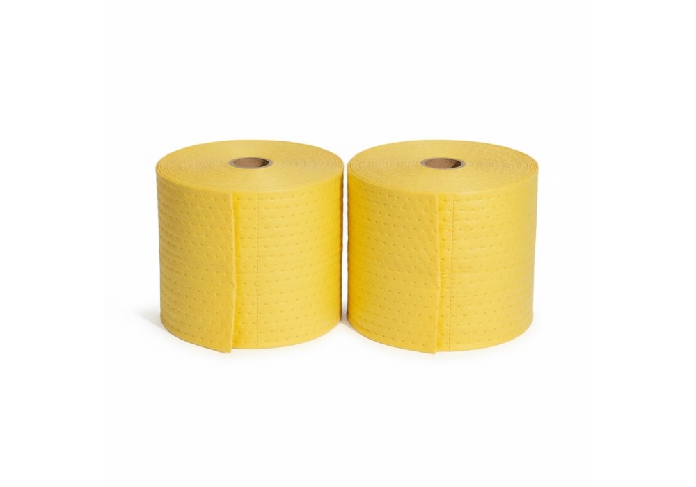 Rolki sorpcyjne uniwersalne ECO, żółte ostrzegawcze, 38 cm × 45 m (chłonność 140 l), opakowanie 2 szt.