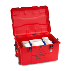 Koc przeciwpożarowy do akumulatorów 3 x  4 m - zestaw z pojemnikiem transportowym