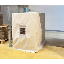 Pokrowiec przeciwpożarowy na paletę EURO z bateriami litowo-jonowymi